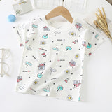 New Born Pure Cotton Short-Sleeved T-Shirt 0-7 Months Old - White - Shop N Save