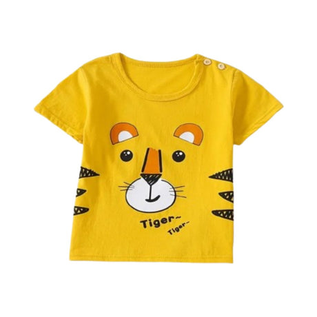 New Born Pure Cotton Short-Sleeved T-Shirt 0-7 Months Old - Yellow - Shop N Save