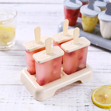 4 Pcs Ice Cream Mould Dust-Proof (Light Yellow) - Shop N Save