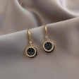 Vintage Crystal Earrings: Black Pendant, Korean Wedding Jewelry - Shop N Save