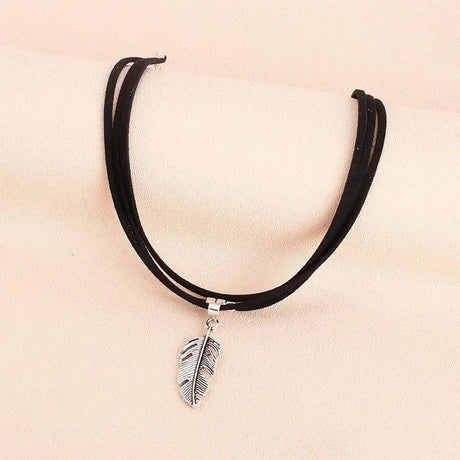 Geometric Crescent &amp; Moon Horn Choker: Handmade Pendant Necklace - Shop N Save