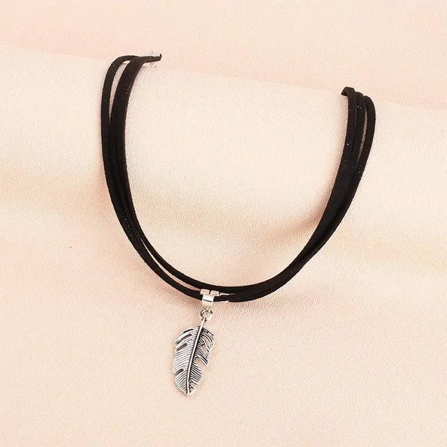 Geometric Crescent &amp; Moon Horn Choker: Handmade Pendant Necklace - Shop N Save