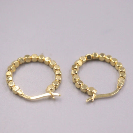 Yellow Golden Cube Bead Hoop Earrings - Shop N Save