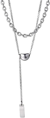 Jude Jewelers Stainless Collar: Double Chain, Bean Charm Necklace - Shop N Save