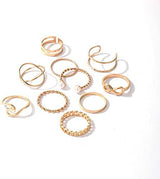 Retro Stackable Turquoise Ring Sets: Sea Wave &amp; Compass Design for Women &amp; Teens - Shop N Save