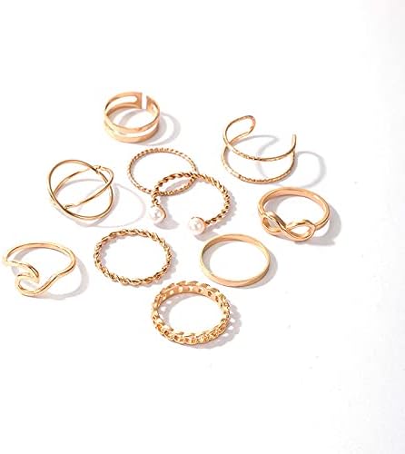 Retro Stackable Turquoise Ring Sets: Sea Wave &amp; Compass Design for Women &amp; Teens - Shop N Save