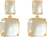 Chimes Crystal Earrings: Geometric Stud Drop, White Color - Shop N Save