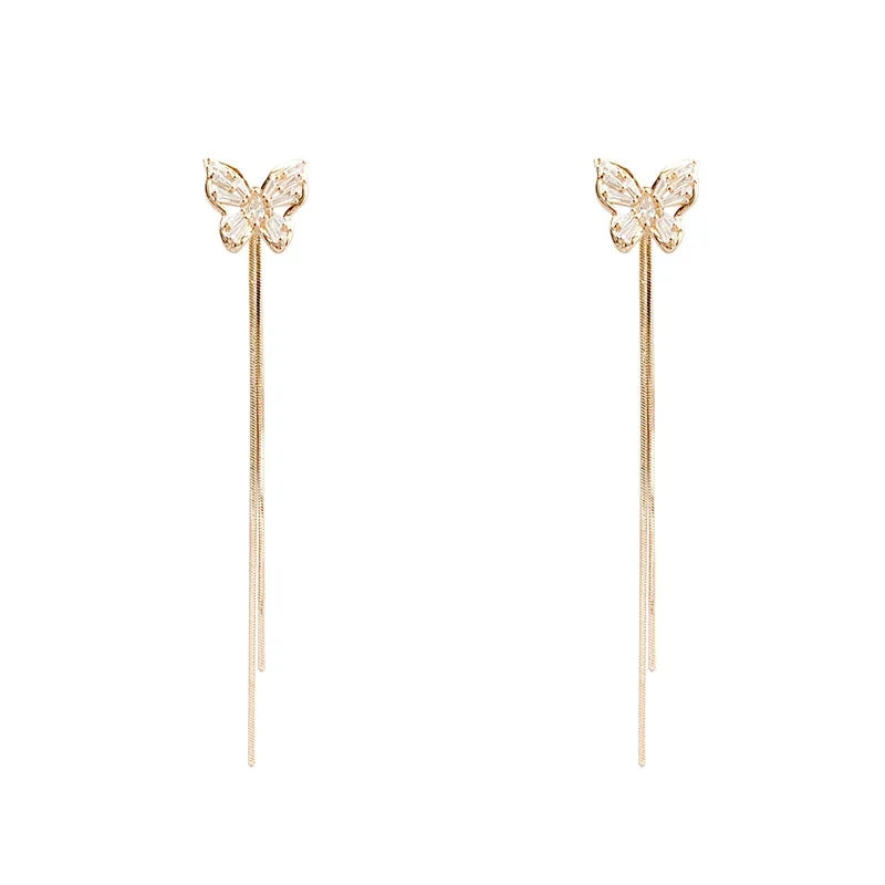 Butterfly Earrings: New Fashion Trend, Zircon Embellishments, Elegant Design