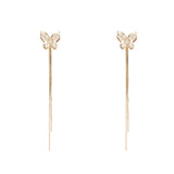 Butterfly Earrings: New Fashion Trend, Zircon Embellishments, Elegant Design