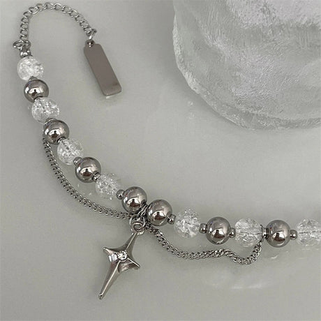 Punk Star Bracelet: Multi-layer Titanium Steel, Pearl Bear Accent - Shop N Save
