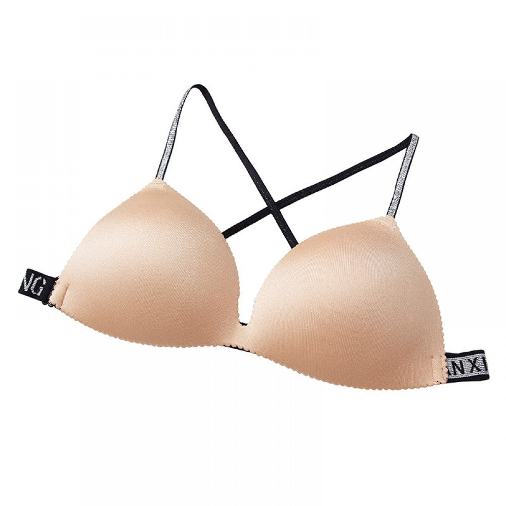 Summer Beautiful Back Cross Shoulder Straps Bra - Skin - Shop N Save