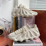 Mesh Lace-Up sport shoes for MEN Lightweight Breathable Non-Slip Soft And Comfortable Shoes For Walking Running Jogging Exercise Gym and Outdoor Office Casual Shoes - Sand