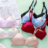 Cartoon Gather Women Rimless Bra Cotton Adjustable - Skin White - Shop N Save