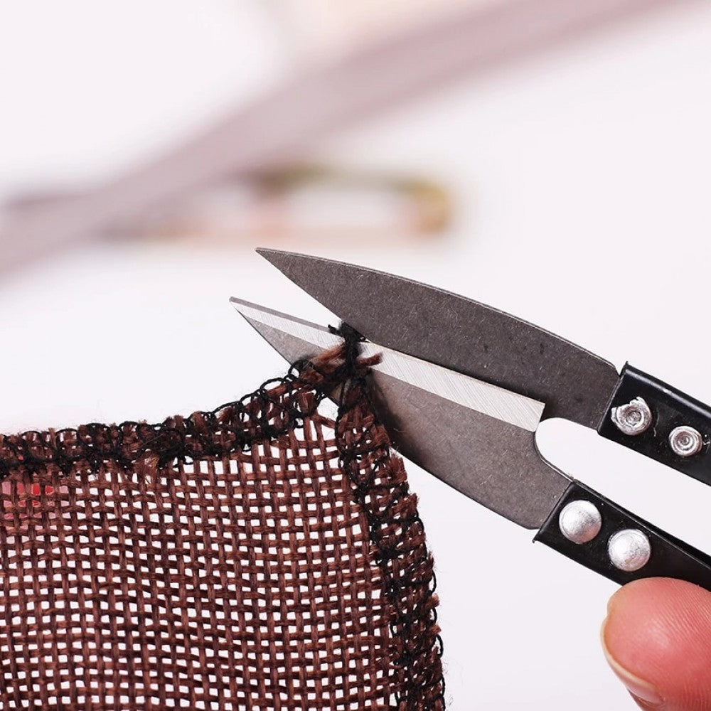 Stainless Steel U Shape Use Scissors Thread Cut Blue