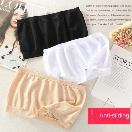 Top Solid Breathable Strapless Bra For Women - Black - Shop N Save