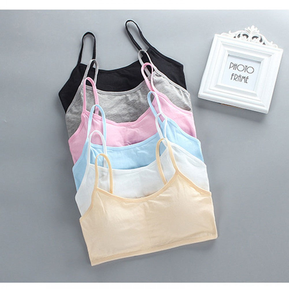 Girls Bra Straps Pure Cotton Vests - Peach - Shop N Save