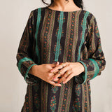 2 Piece Digital Print Kurti Salwar Set - Pure Cotton Collection Stylish Light Weight Cotton Fabric Suit Top Bottom Salwar Kameez Indian Pakistani Printed Suit For Casual Outdoor Dress - Black - Shop N Save