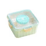 2.15L Lunch Box: Grid Design Dinnerware, Bento Box, Food Container for Home, Office, School (Blue).