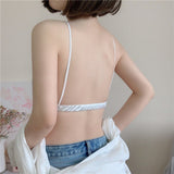 Sling Lace Edge Triangle Cup Wrapped Chest Bra - White - Shop N Save