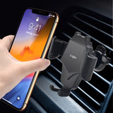 Air Vent Car Phone Holder - Strong Grip Air Outlets Ball Head Car Mount Bracket Mobile Holder For All Type Of Car - Black