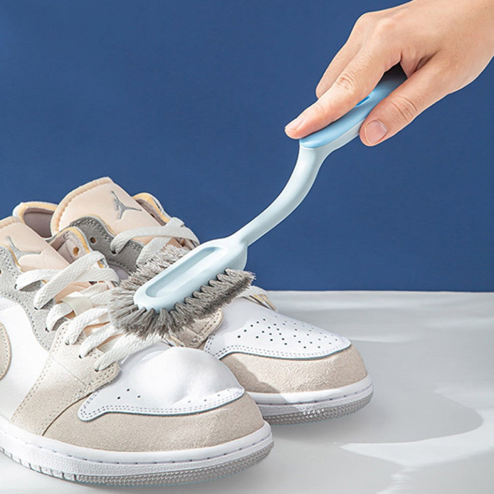 Soft Hair Household Long Handle Three-Sided Shoe Brush - Blue