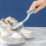 Soft Hair Household Long Handle Three-Sided Shoe Brush - Blue