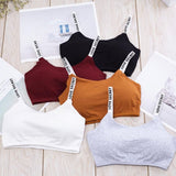 Seamless Bras Detachable Padded Sling Cotton - White - Shop N Save