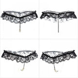 Hot Lingerie Lace Women G-String Low Waist Pearl Thongs - Black - Shop N Save