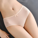 Women Simple Comfortable Panties Underwear Mid Waist White - Shop N Save