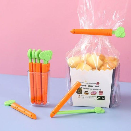 5 Pcs Set Sealing Tongs Food Bag Closure Portable Clip - Orange - Shop N Save