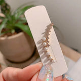 Girl Pearl Fishbone Earrings - Golden