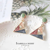Contrast Starry Triangle Earrings - Multi Color