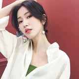 Ladies Elegant Pearl Long Earrings - Golden - Shop N Save