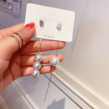 Ladies Pearl Tassel Elegant Earrings - White - Shop N Save