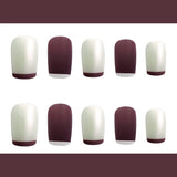 Purple &amp; White French Press-On Nails - Designs, Full Cover, Square Tips, Glue - Shop N Save
