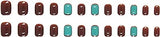 24 Pcs Emerald &amp; Maroon Square False Nails: Short Press-On &amp; Glue - Shop N Save