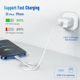 BLAST INN Cable For USB C to Lightning,Fast Charger Cable,iPhone Charger Cord Compatible with iPhone Pro Max/XS MAX/XR/XSX/8/7Plus - White