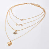 Layered Gold Choker: Crystal &amp; Evil Eye Pendant Jewelry for Women - Shop N Save