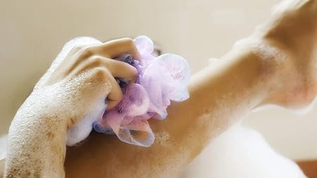 Shelter Purple Bath Sponge: Super Soft, Fluffy Puffy Loofah - Shop N Save
