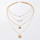 Layered Gold Choker: Crystal &amp; Evil Eye Pendant Jewelry for Women - Shop N Save