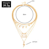 Girls Fahion Star Multi Layer Necklace - Golden - Shop N Save