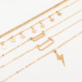Girls Fahion Star Multi Layer Necklace - Golden - Shop N Save