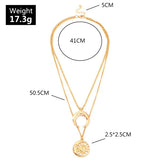 Woman Moon Chain Fashion Necklace - Golden - Shop N Save