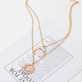 Woman Moon Chain Fashion Necklace - Golden - Shop N Save