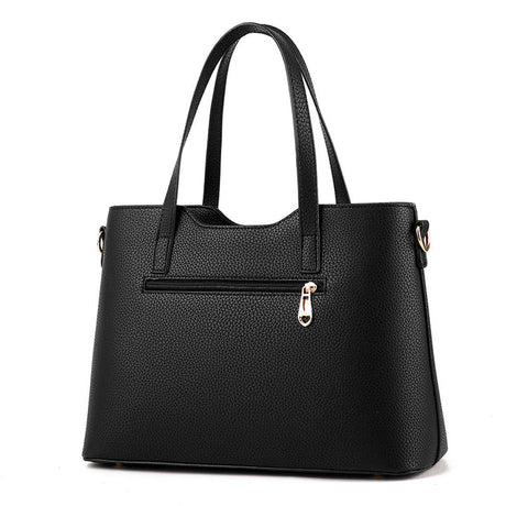 Two Pieces PU Leather Formal Bag Set - Dark Blue