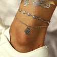 Flower Decoration Ladies Wild Metal Anklet - Silver - Shop N Save