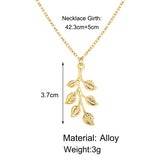 Women Fashion Leaf Shape Simple Necklace - Golden - Shop N Save