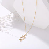 Women Fashion Leaf Shape Simple Necklace - Golden - Shop N Save