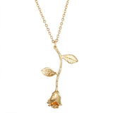 Valentine Rose Pendant Fashion Necklace - Golden - Shop N Save