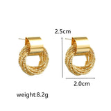Retro Gold Circles: Korean Fashion Studs for Women, Wedding Gift - Shop N Save